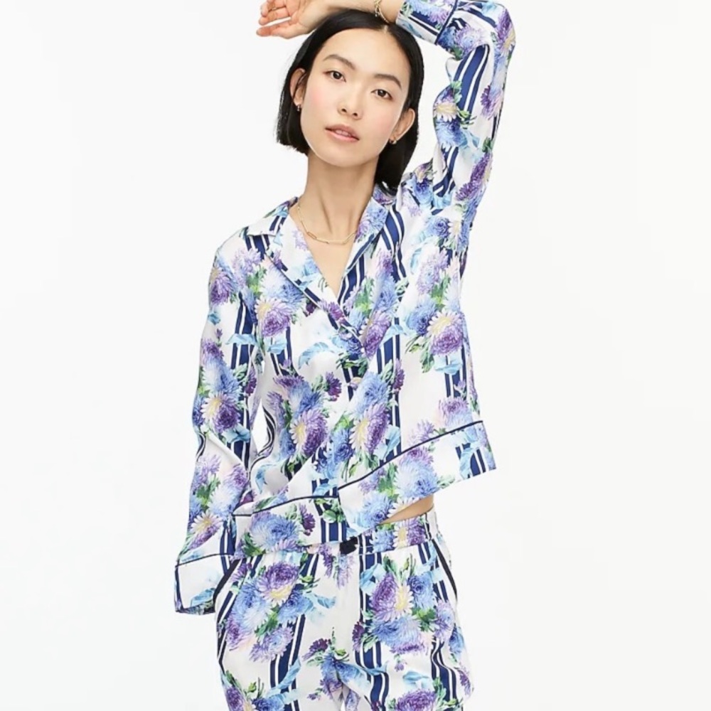 J.Crew Drapey floral print top